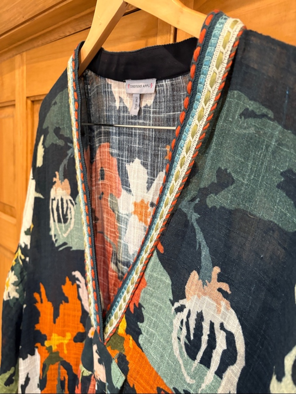 Anthropologie CONDITIONS APPLY floral kaftan dress one size - Picture 6 of 9